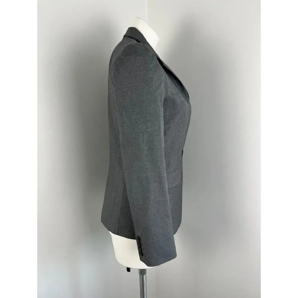 Women’s J.Crew Super 120s Wool Charcoal Gray Blazer Career Size 4